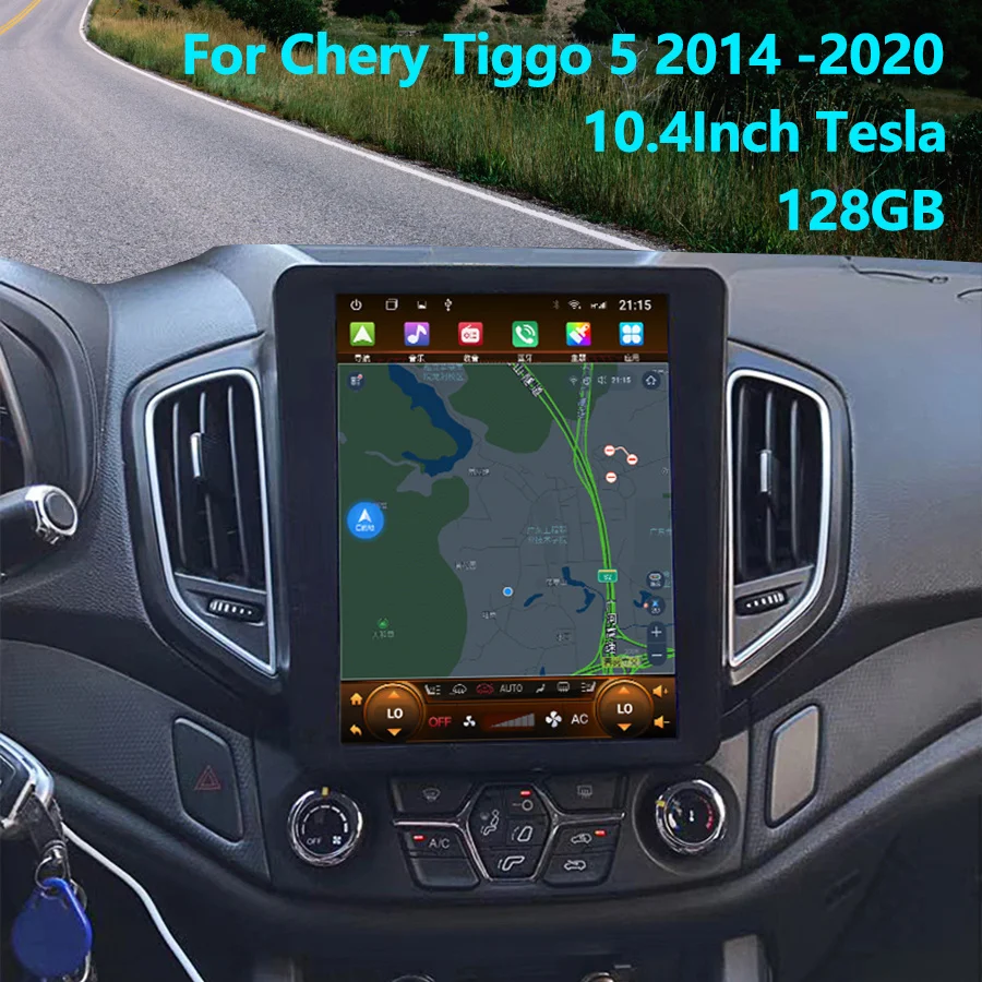 10.4inch Tesla Screen  For Chery Tiggo 5 2014 - 2020 Car Auto Radio Android 14 GPS Multimedia Navigation Video Player Head Unit