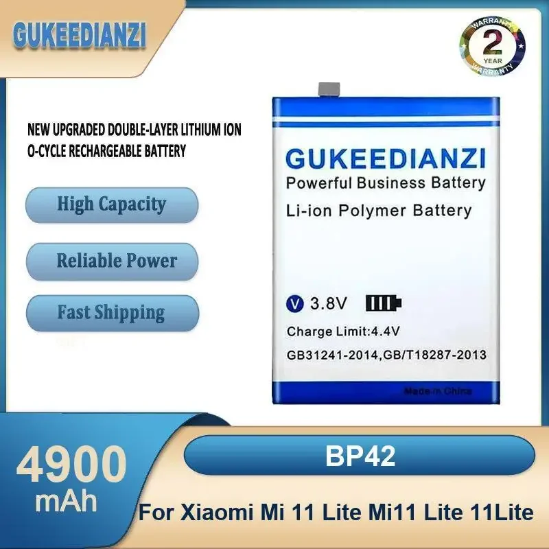 

BP42 Аккумулятор большой емкости для мобильного телефона емкостью 4900 мАч для Xiaomi Mi 11 Lite Mi11 Lite 11Lite