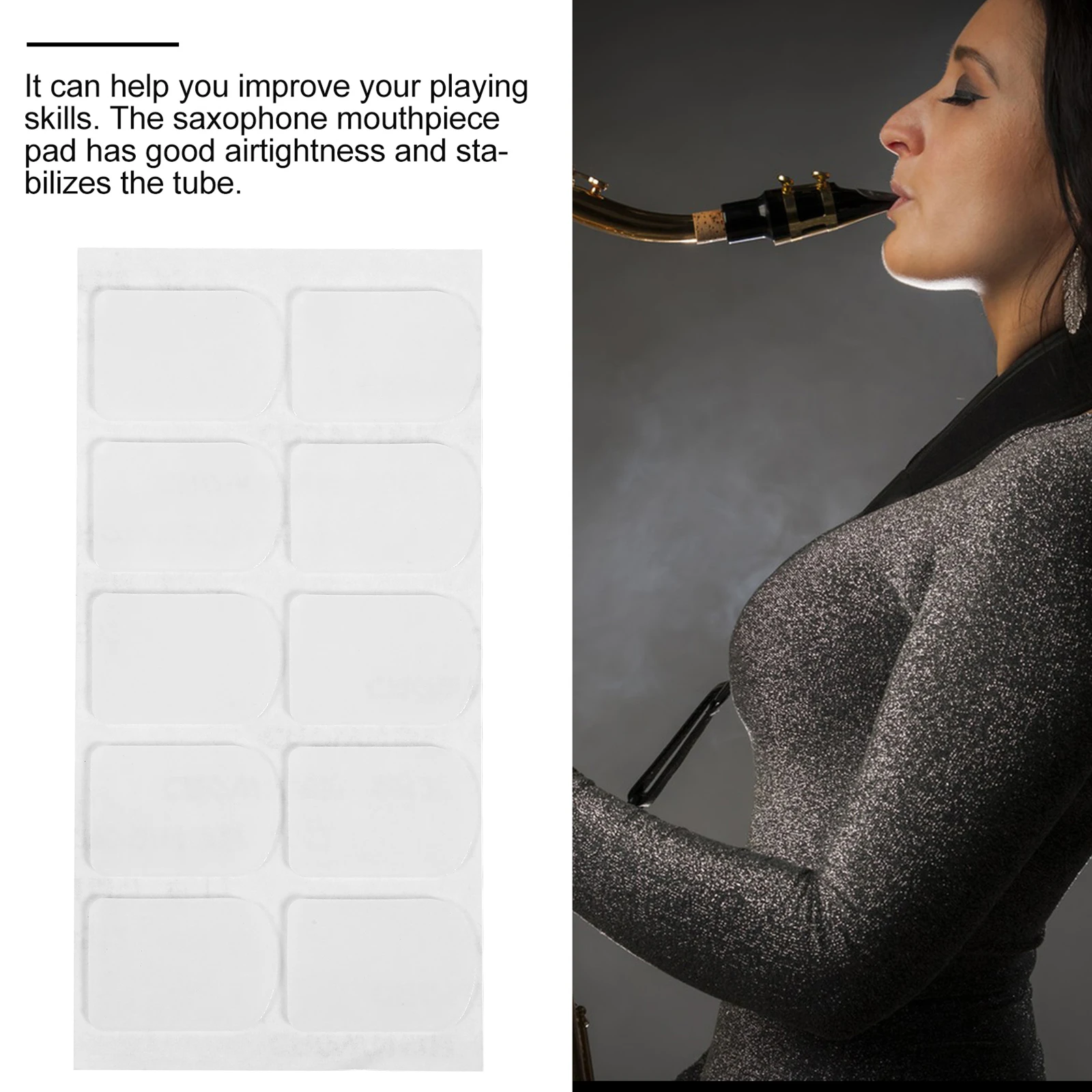 

4 Sheets Silicone Tooth Pad Mouthpiece Cushion Professional Saxophone Pads Transparent Mat Instrument