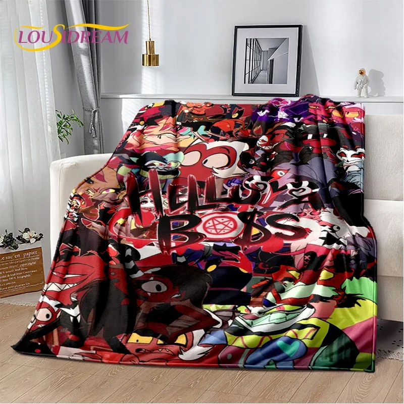 2025 H-Helluva Boss Blitzo Cartoon Soft Blanket,Soft Throw Blanket for Home Bedroom Bed Sofa Picnic Travel Cover Child Gift