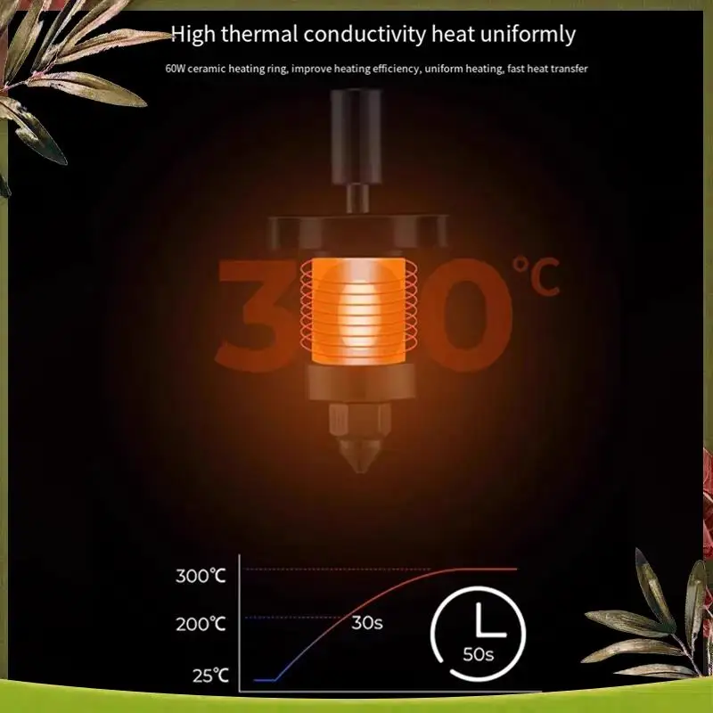 

Комплект нагревательных блоков New-K1 300г. ° C Высокотемпературная печать, равномерная подача, нагрев 60 Вт для 3D-принтера K1/K1 MAX