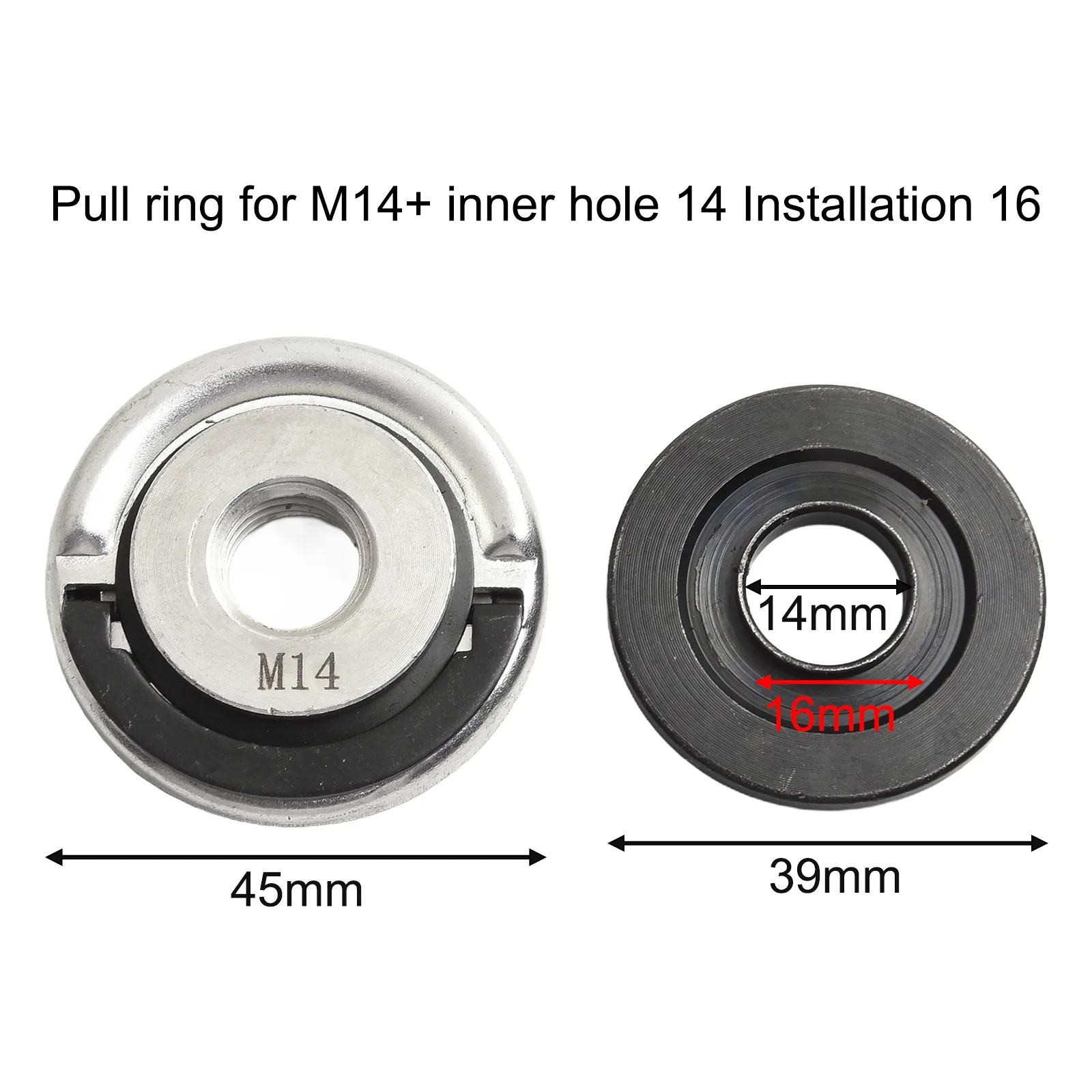 1pc Selfing-lock Pressure Plate For M14 Quick Release Flange Nut Angle Grinder Metal Pressure Plate Inner Outer Flange Nut Tools