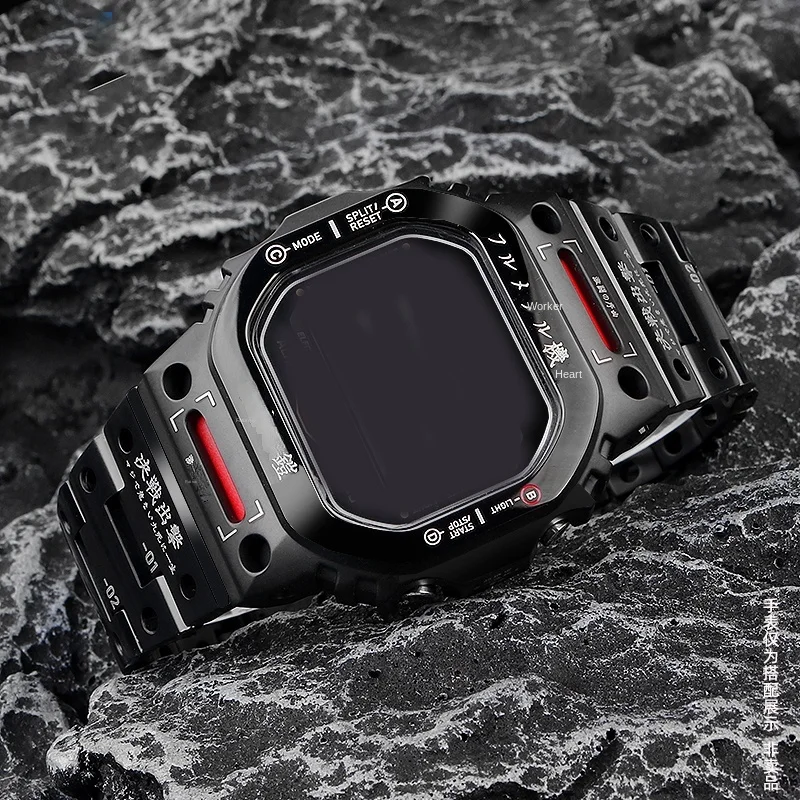 DW 5600 metal case and strap for Casio G-SHOCK 3229 DW-5600 mod kit modified mech warrior GW-B5600 stainless steel set strap