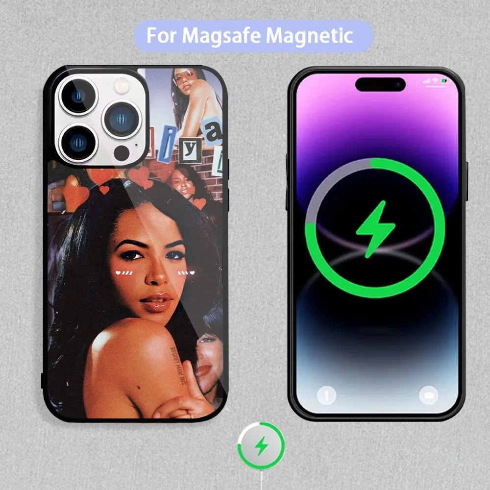 Singer A-Aaliyah One in a Million Phone Case For Magnetic Inductive Charging iPhone 11 12 13 14 15 Max Pro Mini Plus Shell