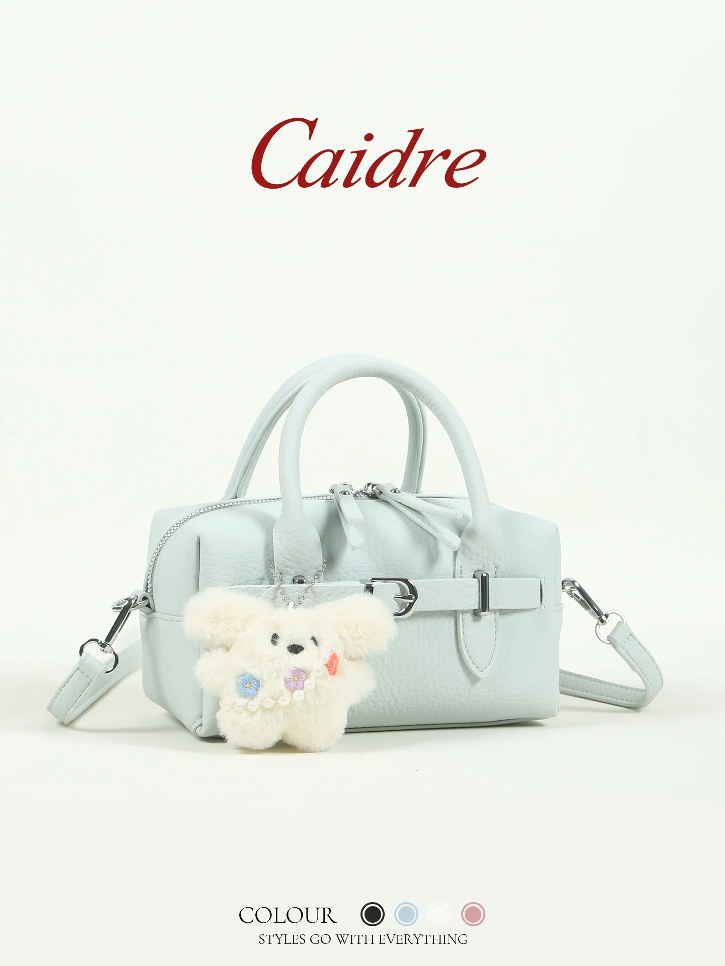

Caidre Commuter Shoulder Crossbody Handbag Women's Stylish PU Leather Soft Surface Medium Size Pure Color Zipper Closure