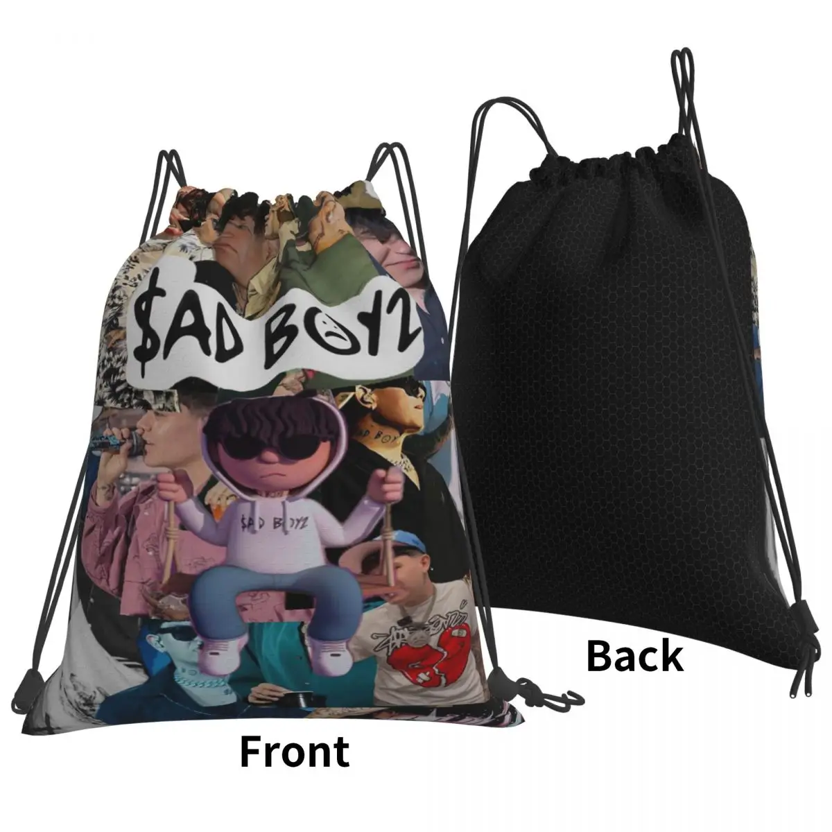 Junior H Merch Sad Boyz Backpacks Portable Drawstring Bags Sports Bag Book Bags for Travel School