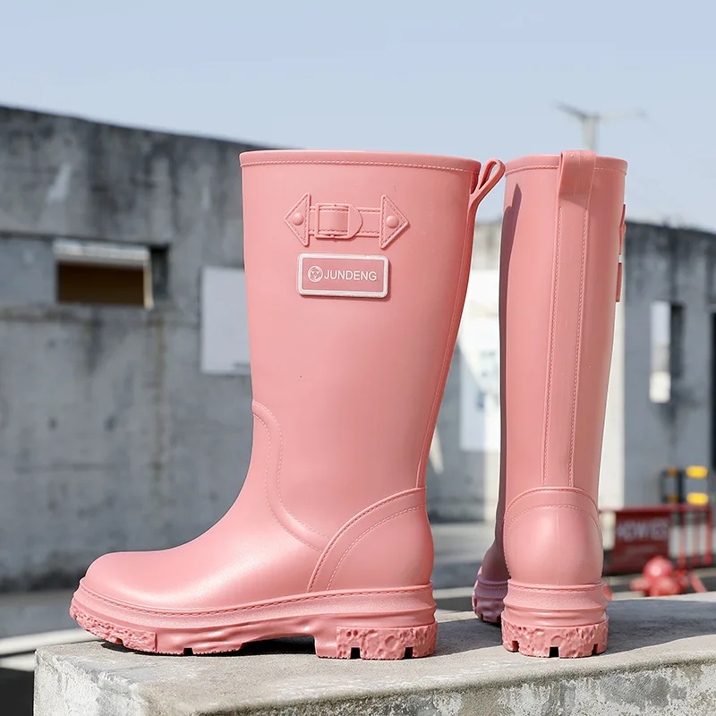 High Rain Boots for Women Fashion Waterproof Work Garden Galoshes Female Rain Shoes Outdoor Fishing Work Water Boots Wellies