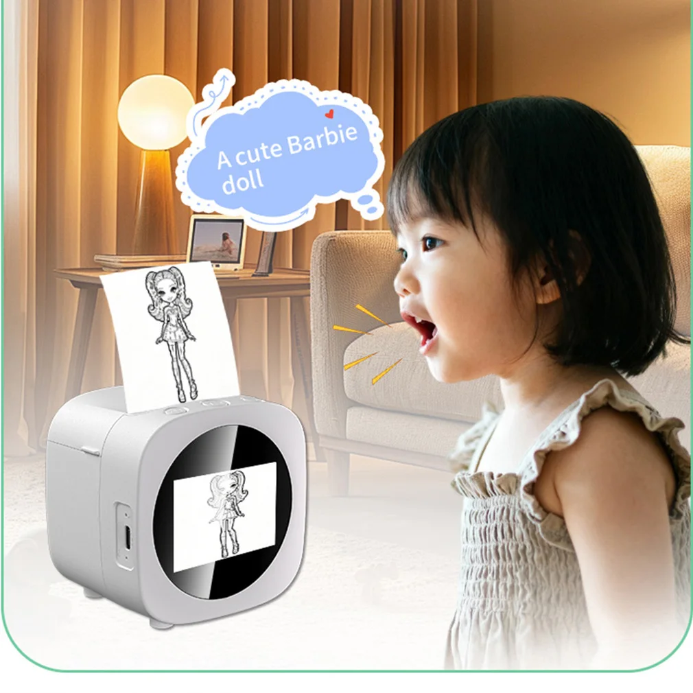 

Hot AI Voice Control Thermal Printer, Voice Recognition Image Printing, Kids Photo Printer Wireless Portable Mini Label Maker