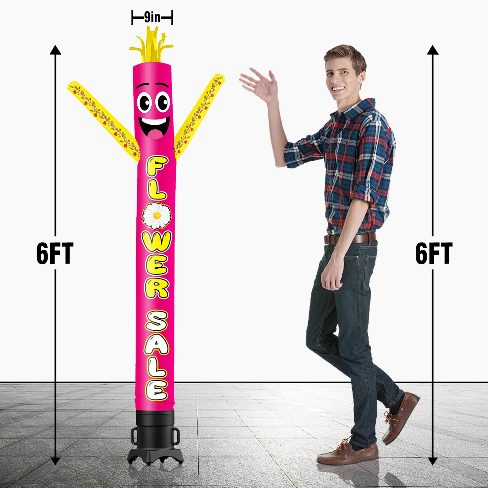 6/10/15/20FT Tall Inflatable Flower Sale Dancing Guy for Outdoor Decoration Advertising(Blower Not Included)