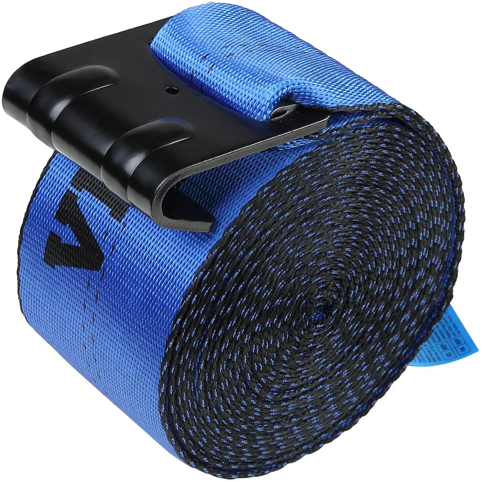 

10-Pack 4" x 30' Winch Straps – 6,000LB Load, 18,000LB Break Strength, Flat Hook Tie Downs for Trailers/Farms/Rescue (Blue)