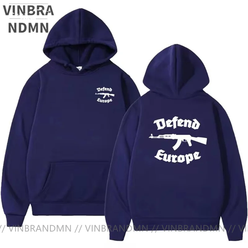 

Defend Europe Hoodies Sweatshirts Hooded Men Immigrant Islam Custom Design AK 47 AK47 Print Hoodie Men's Fashion Jerseys Hoody