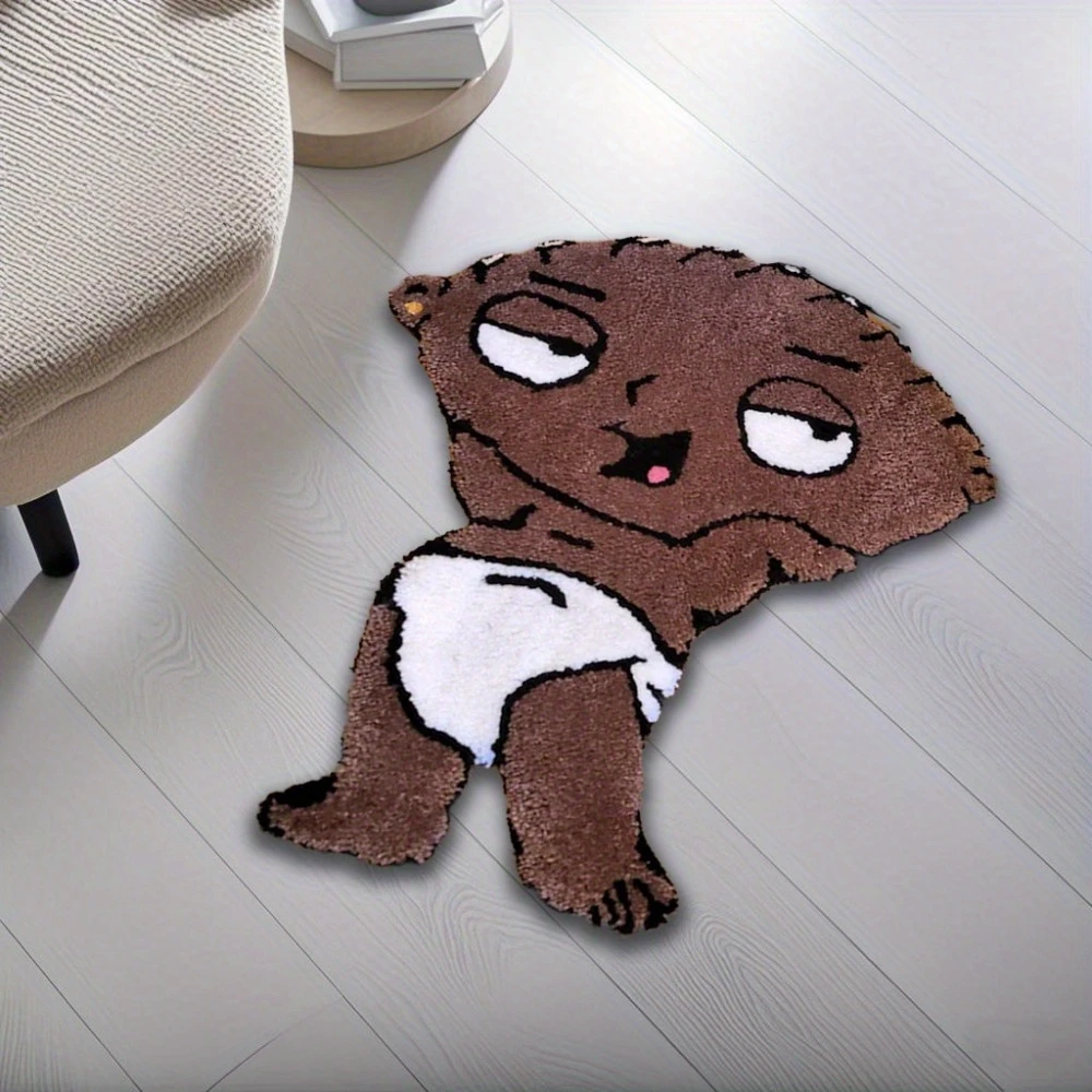 VIKAMA Cartoon Character Doormat Non-Slip Absorbent Bathroom Trendy Entryway Rug Decor