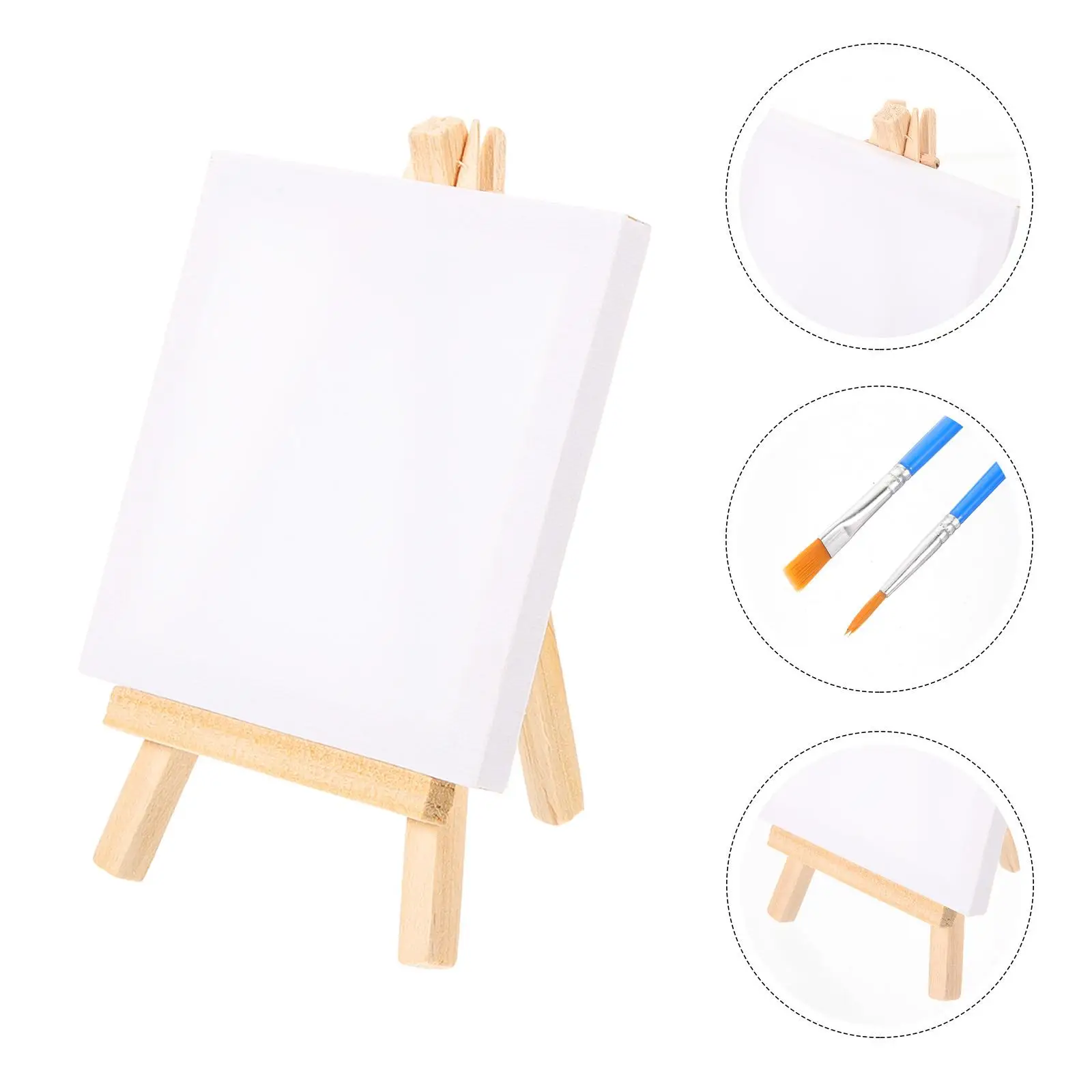 1 Juego de Mini caballete de lienzo, lienzos estirados, soporte triangular multifunción Diy, herramientas de pintura, paneles, suministros de arte estables