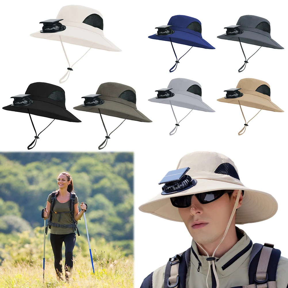 

Wide Brim Solar Fan Hat Beach Hat with Removable & USB Charging Fan Outdoor Fishing Hat for Beach Garden Outdoor Sports