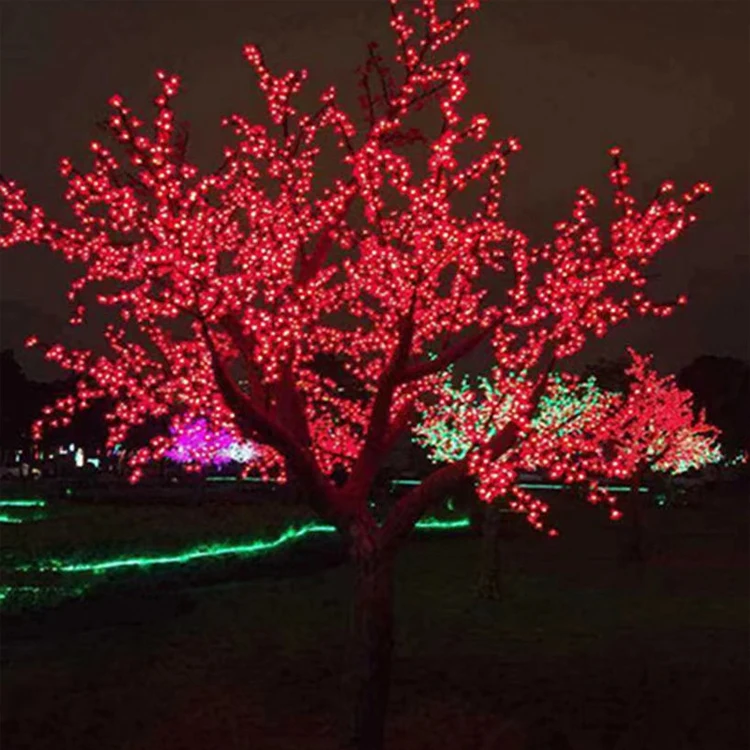 IP65 مقاوم للماء RGB المهرجانات حديقة الشارع ديكور الحفلات في الهواء الطلق LED مضاءة شجرة الكرز الاصطناعية زهر لام