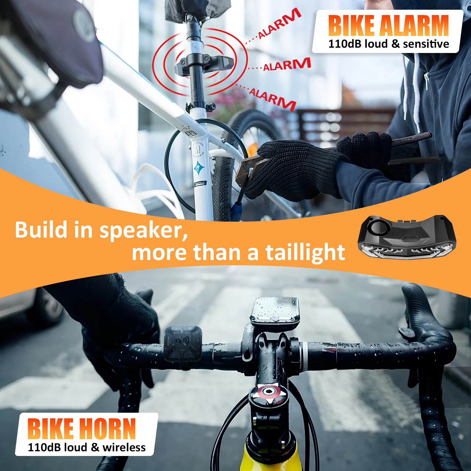 Camluxy Bike Lights Set Bicycle Light Rechargeable with Turn Signals and Brake Light for Night Riding Rear and Front Bike Light