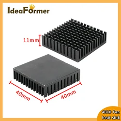 1pcs 4010 Fan Heat Sink Black 40 * 40 mm * 11 mm Cooler Aluminum Radiator For 12V/24V 4010 Cooling Fan