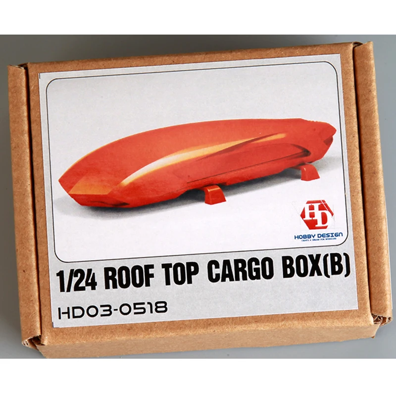 Hobby Design HD03-0518 1/24 Rooftop Cargo Box B  (Resin+Decals) Model Car Modifications Hand Made Model