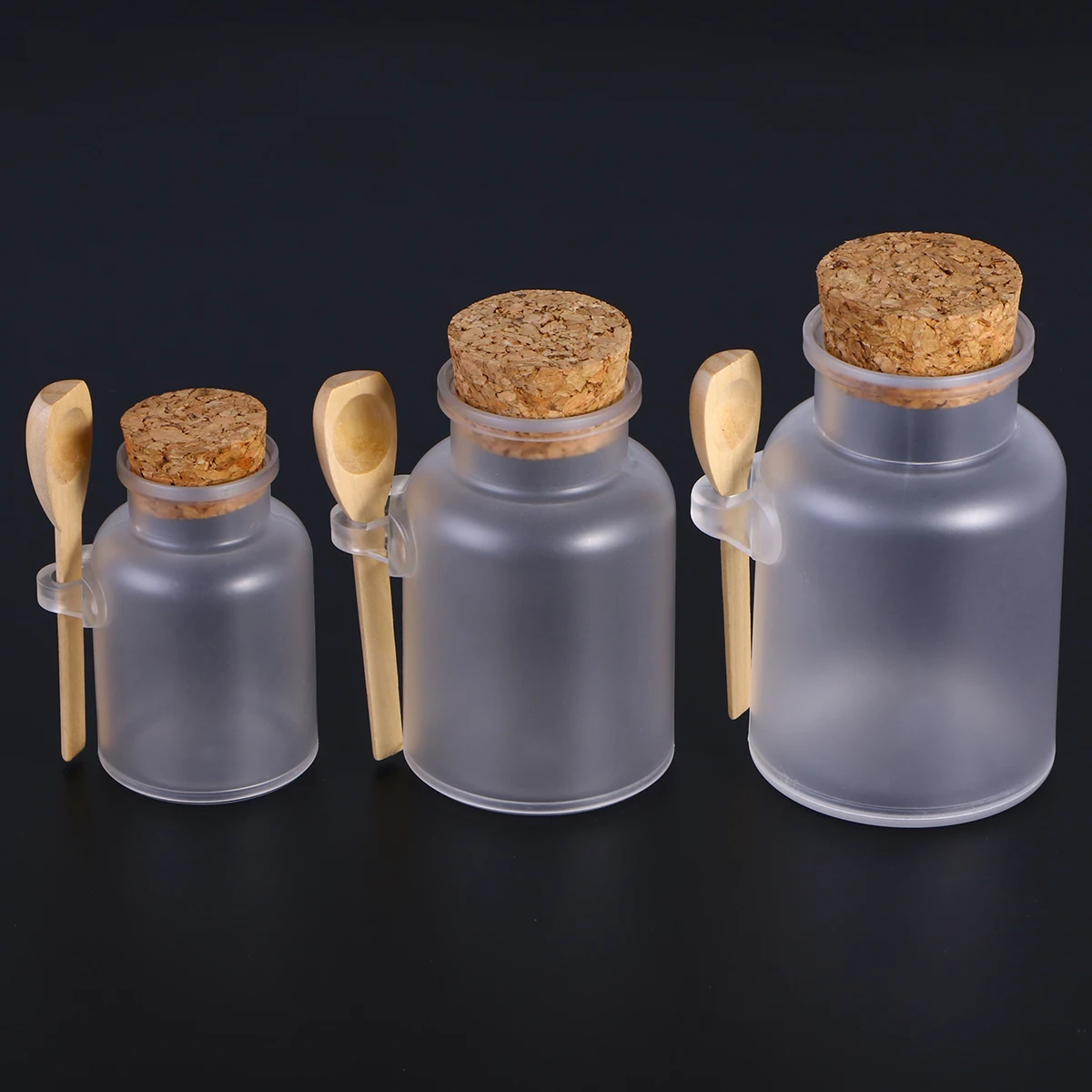 

100 Salt Bottle Salts Jar with Scoop Canister Seal Epsom Container Empty for