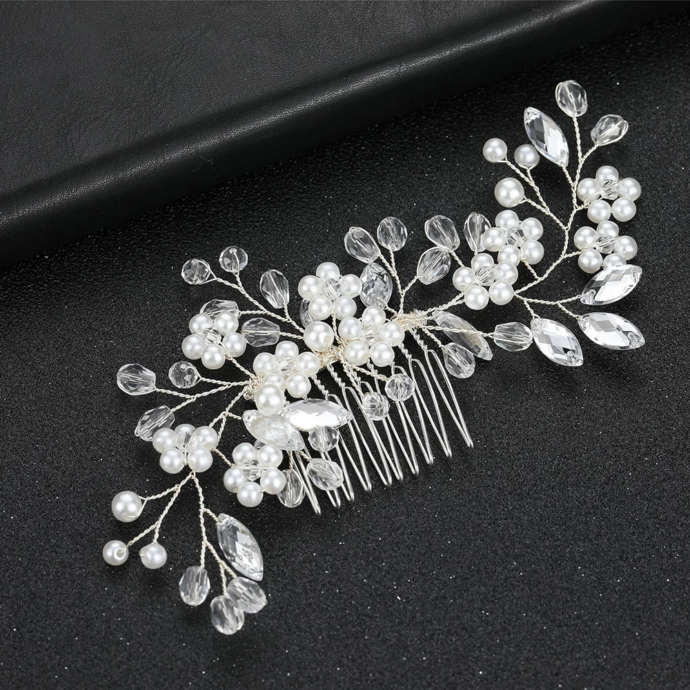 10 Teeth Tiara Hair Comb Hair Fork Decorative Side Hair Combs for Birthday Stage Party Show Dress up