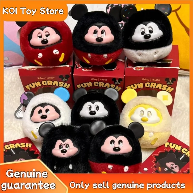Originale Miniso Mickey Fun Crash Series Ciondolo scatola cieca Cartoon Topolino Bambola in vinile Ciondolo borsa Kawaii Scatola misteriosa Giocattolo Ragazza regalo