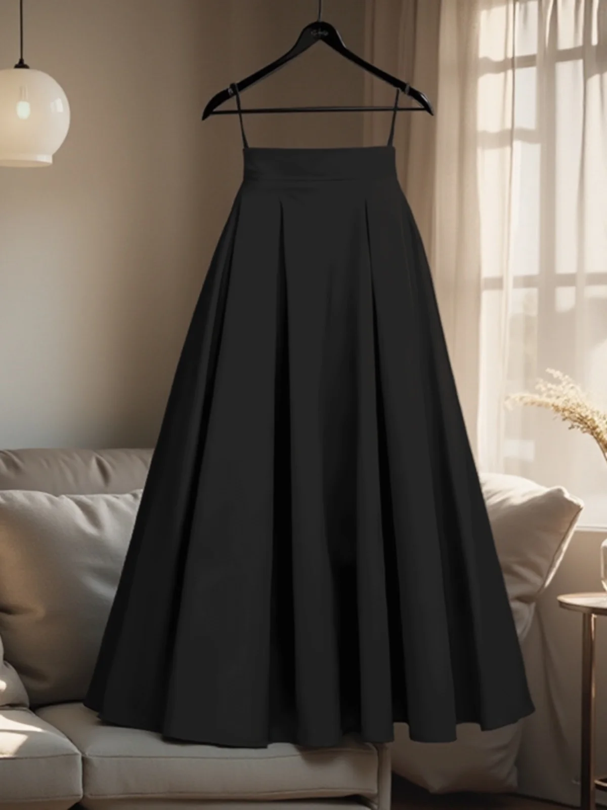 High Waist A-Line Midi Skirt for Women plus Size Autumn Winter Checkered Suit Style Half-length Skirt Artistic Commute Style
