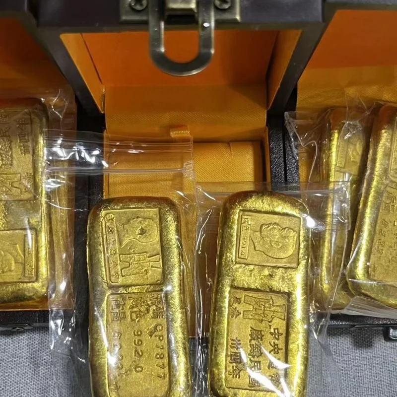 Imagem -03 - Antique Collection Gold Bars With Box Enfeites de Ingot República da China um Conjunto de Gots de Ouro