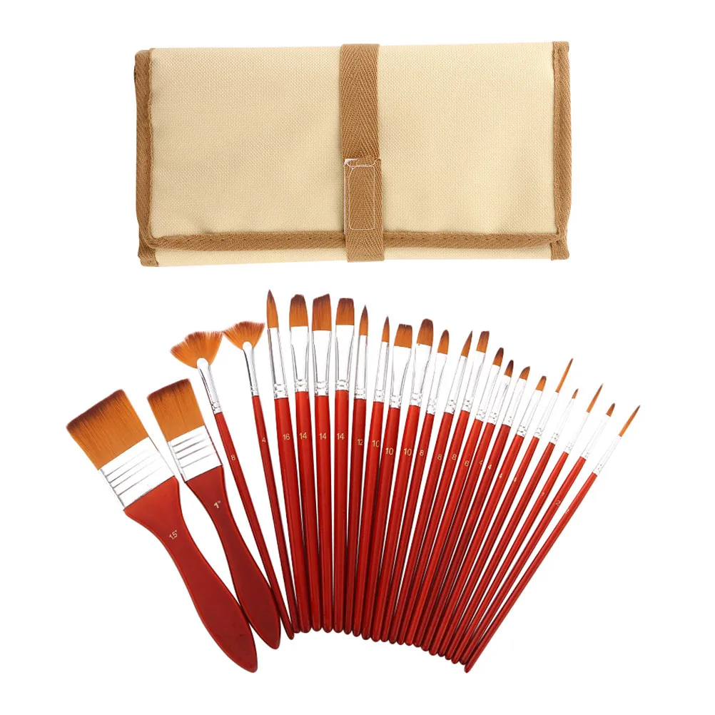24pcs-painting-brush-set-professional-nylon-brushes-portable-drawing-oil-watercolor-gouache-painting-tools-for-art-supplies