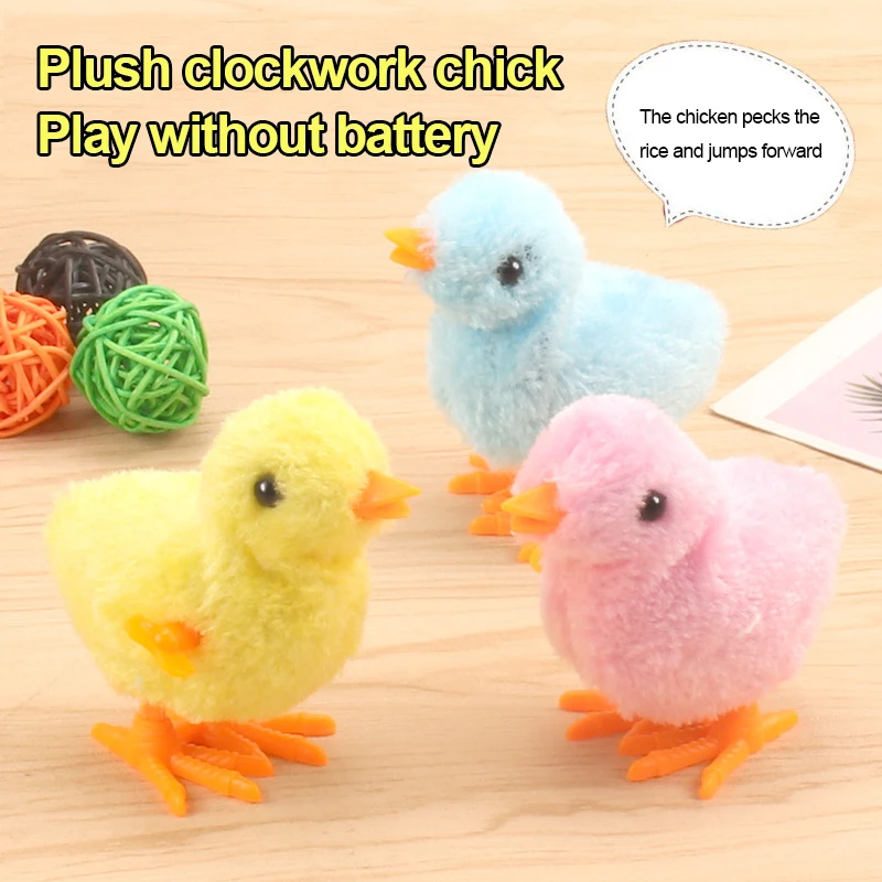 Cute Kids Wind Up Clockwork Chick Plush Animals Toy Wedding Children Toys Winding Chicken/plush Chicken Toy Birthday Gifts