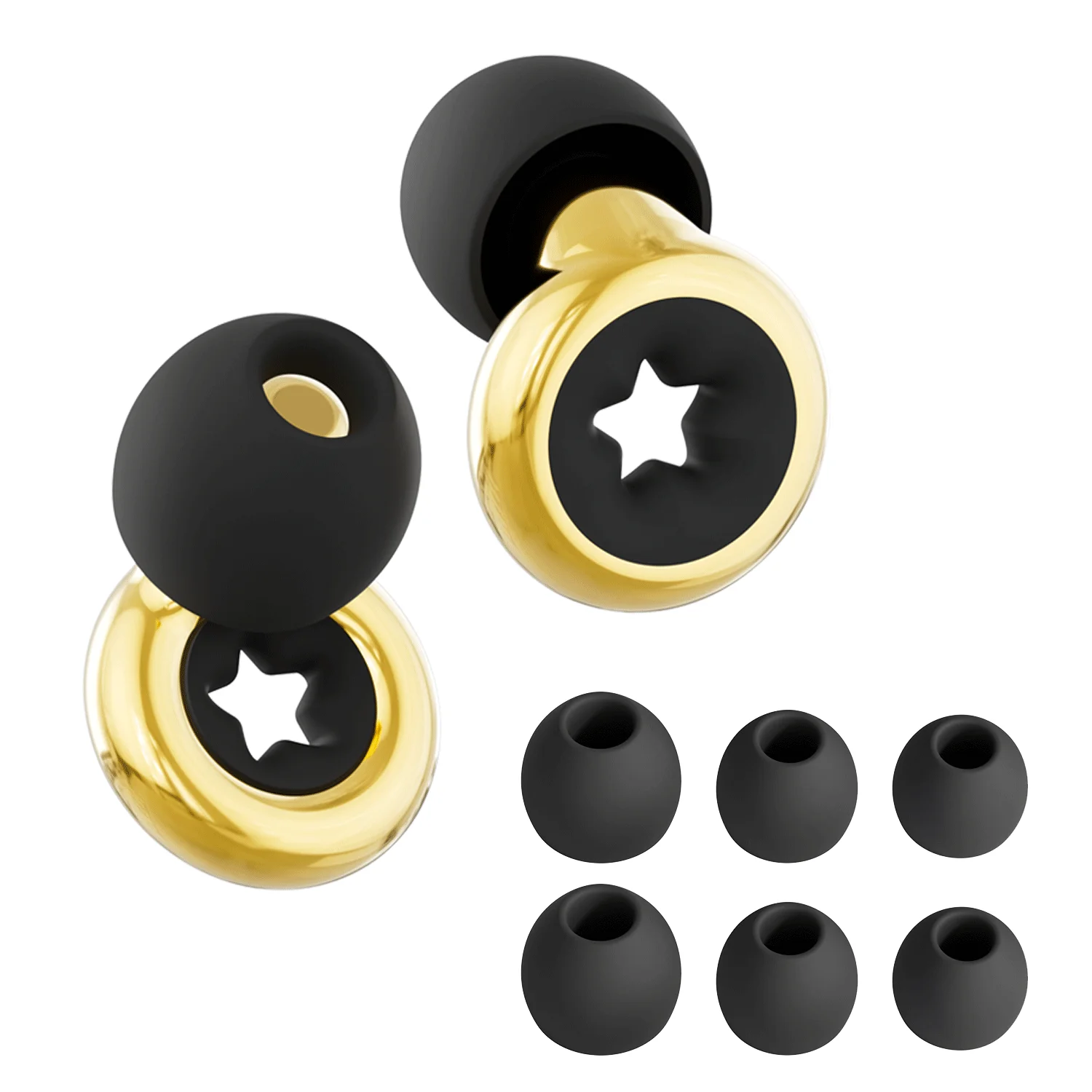 HUAK Ear Plugs + Mute Extra Coverag for Concerts & Festivals, Live Events, Sports, Noise Reduction 8 Ear Tips in XS/S/M/L
