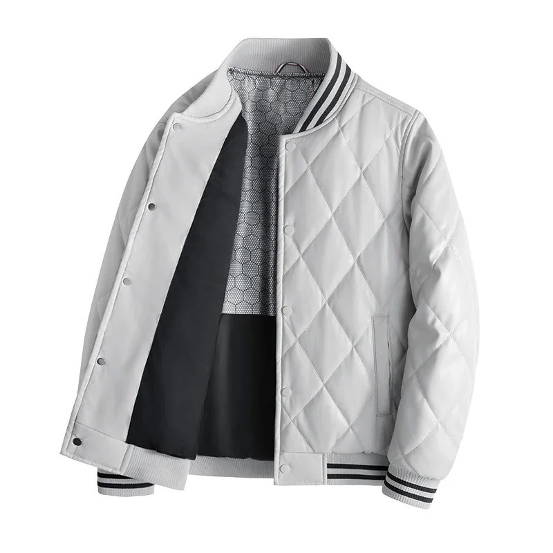 

Outerwear Winter Men's leather Coats Mens Leather Jacket Cotton Baseball Uniform Fashion Slim Fit Cotton Padded Leather Jackets