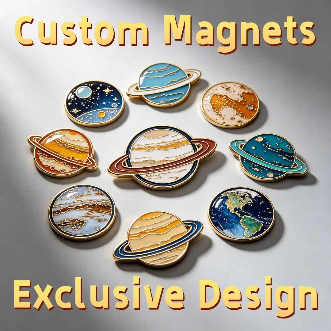 Custom Enamel Fridge Magnets Planet Space Themed Refrigerator Magnet Personalized Home Decoration Souvenir No MOQ
