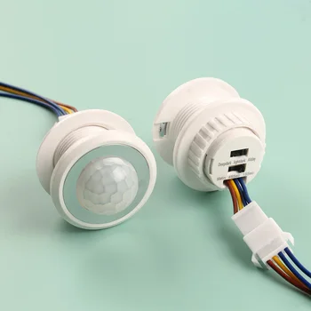 LED PIR 적외선 모션 센서 스위치, 시간 광 감지, 조절 가능, 110V-220V