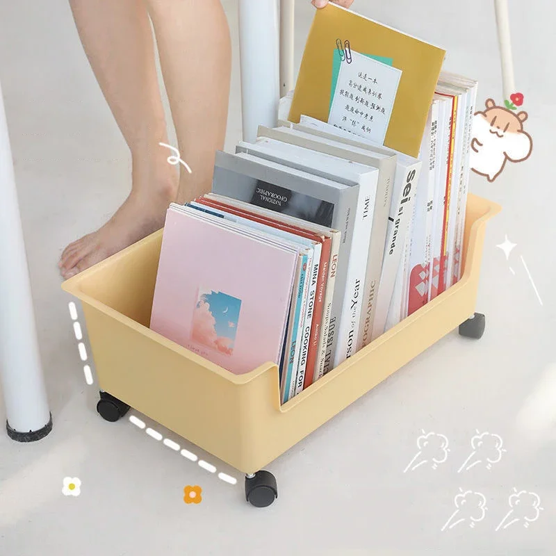 

Sundries Storage Box Toy Box Snack Clothes Storage Basket Plastic Sorting Student Book Desk Organizer Chest of Drawers on Wheels