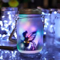 Solar Lantern Fairy Lights Garden Ornament Outdoor Hanging Frosted Tree Table Yard Patio Lawn Portable Glass Mason Jar Lamp 2025