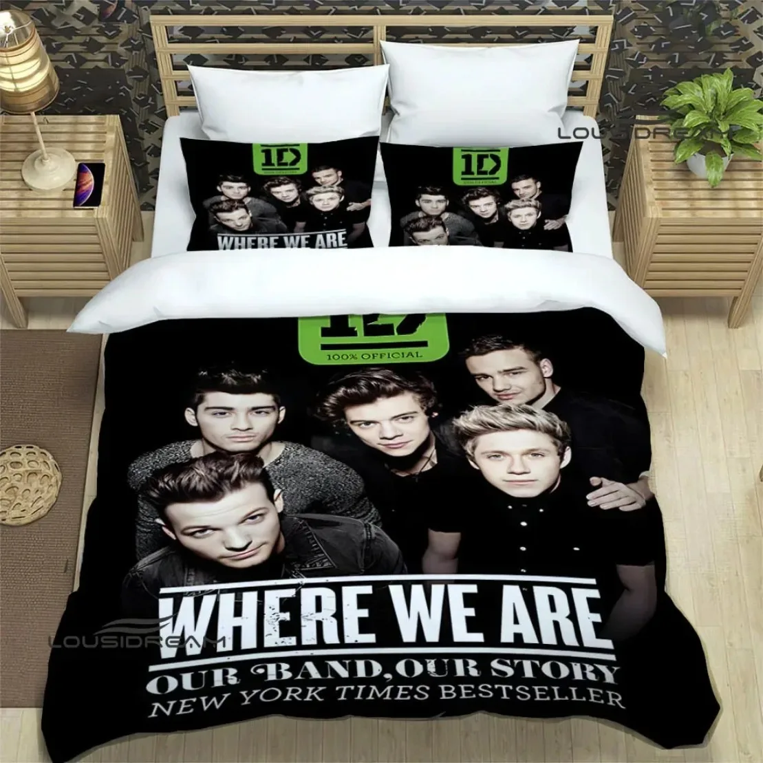 One Direction Bedding Set United Kingdom Rock Band Duvet Cover Pillowcase Bedroom Decoration Gift Single Double Size