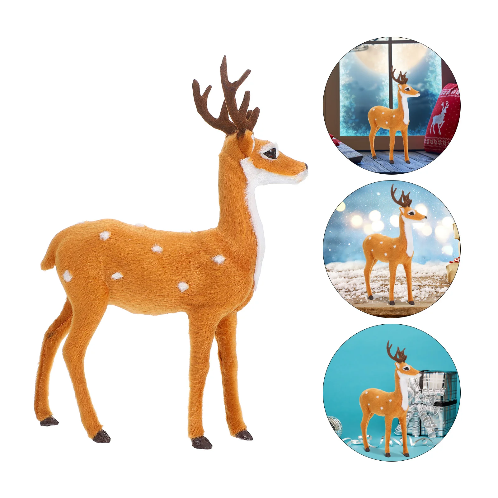 

Elk Christmas Decorations Indoor Desktop Statue for Xmas Table Festival Adornment Craft Ornament Living Room Bedroom Cabinet