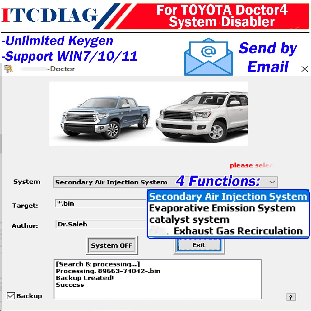 

For TOYOTA Doctor-4 System Disabler for Secondary Air Injection Evaporative Emission Catalyst Exhaust Gas Recirculate System Off
