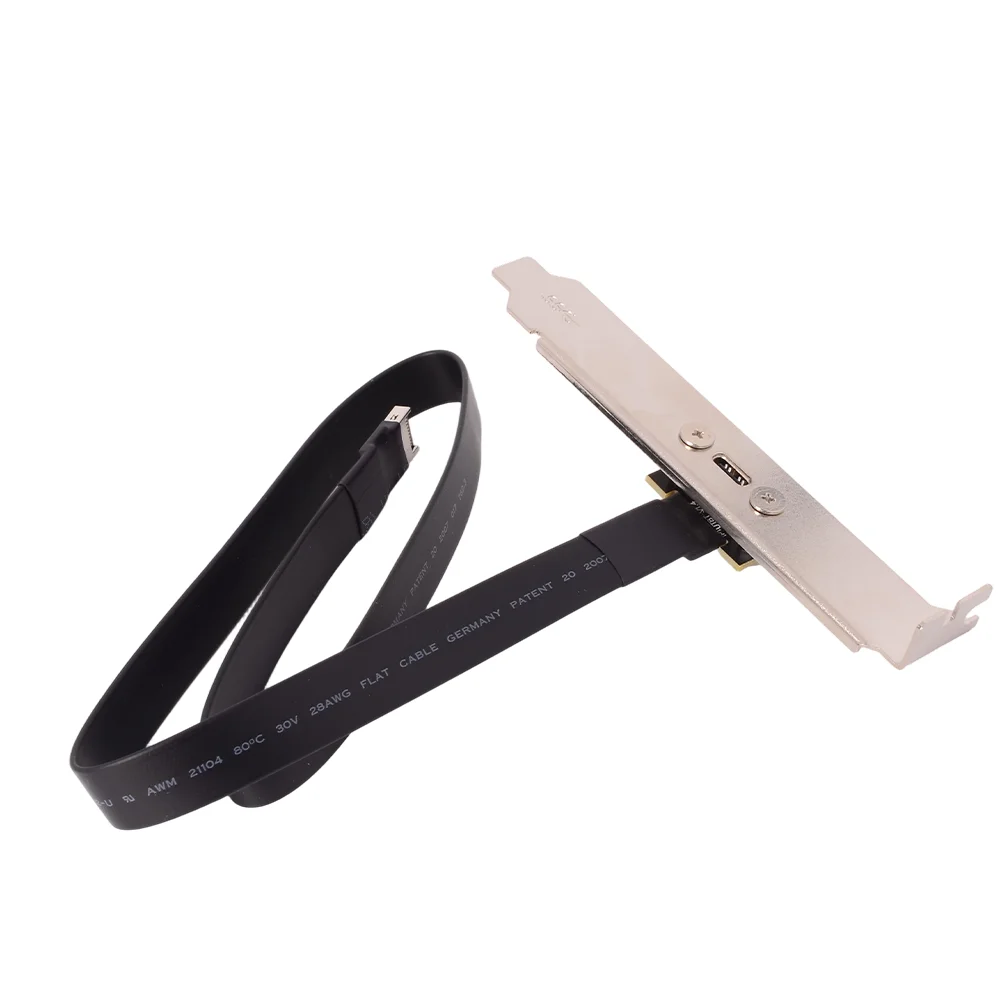 ADT-Link USB 3.2 Gen2x2 Type-C Female to Type-E Male Adapter Shielded Flat Ribbon Cable ITX/ATX Motherboard A4 Extender