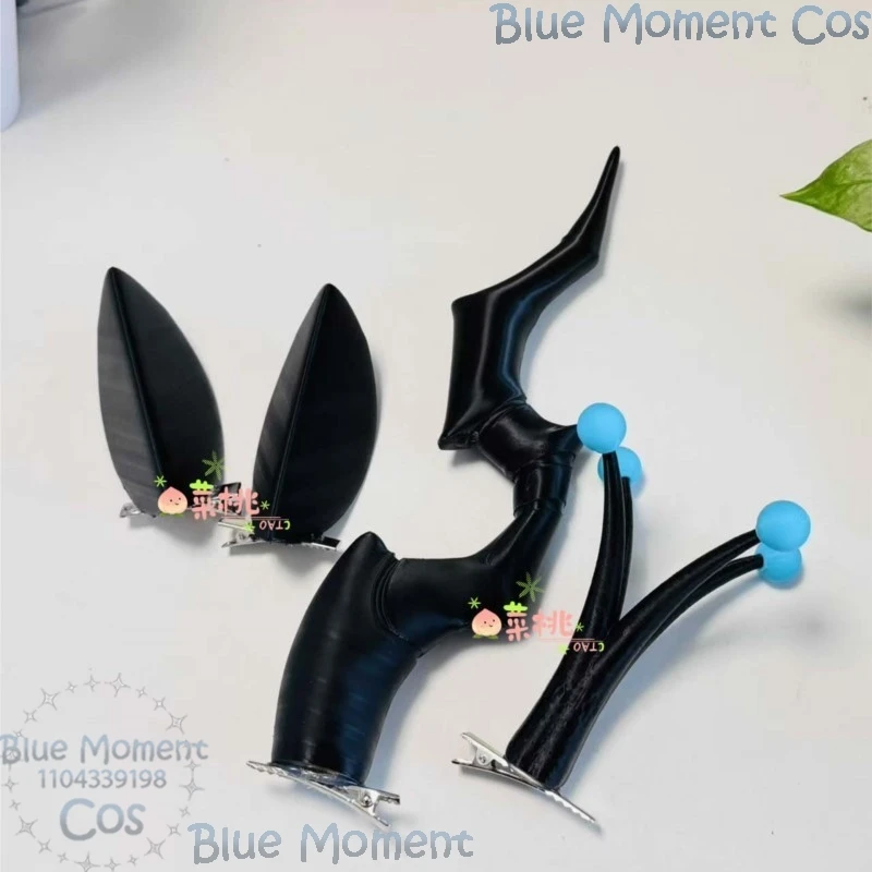Queen Chrysalis Anime Pony Cosplay Prop 3D Black Horn Ears Headwear Crown Carnival Party Roleplay Girl Women Cute Cos Customized image 3