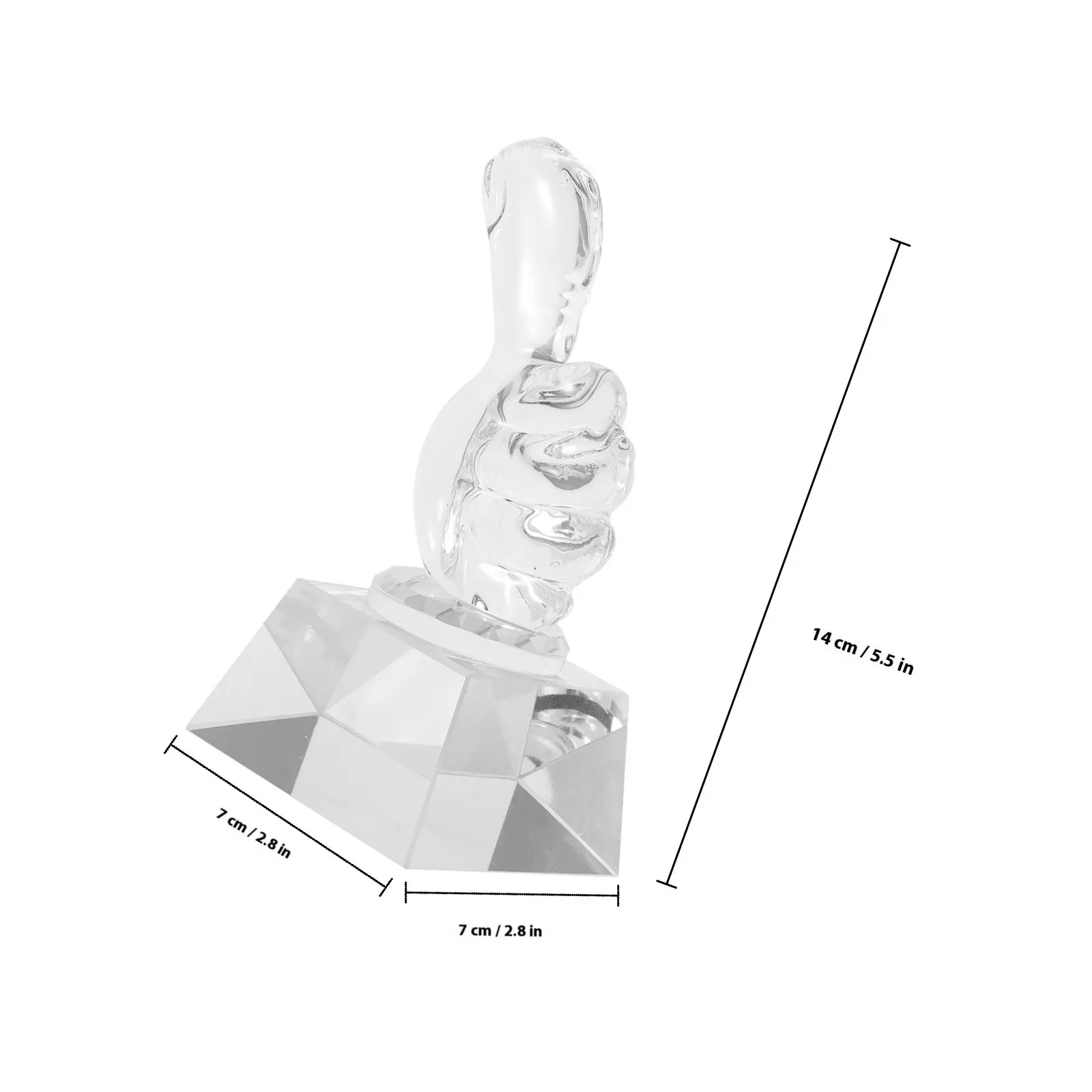 Creative Crystal Thumb Shaped Trophy Award Decor for Competition Kindergarten Recess Games Talent