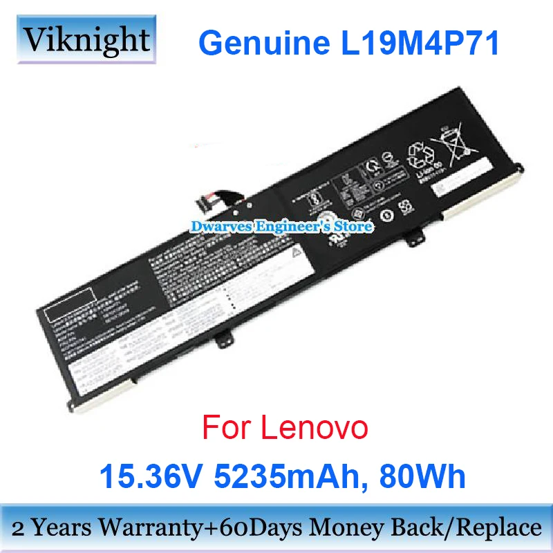 

Genuine L19M4P71 Battery 15.36V 80Wh For ThinkPad P1 Gen 3 Series 20TJS12V00 20TH0000EE 20TH0000MZ Laptop Batteries SB10X19047