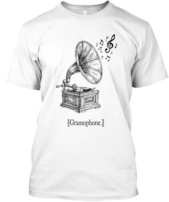 Gramophone Standard Unisex T-Shirt  High Quality 100%Cotton Short Sleeve