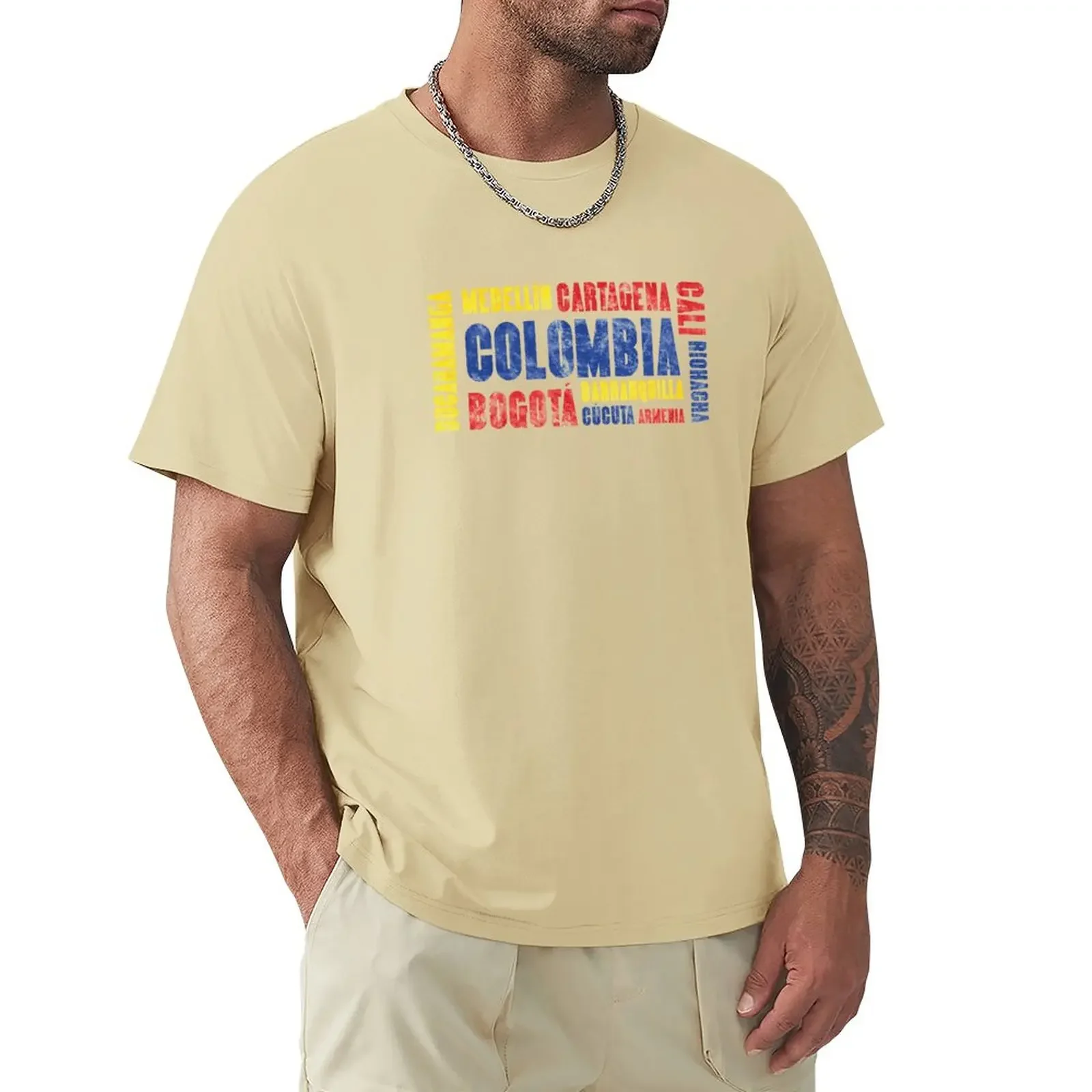 tees vintage t shirt mens t shirt Colombia Colombia Gift Bogota Medellin Cali T-Shirt vintage Summer  COTTON 2024 man