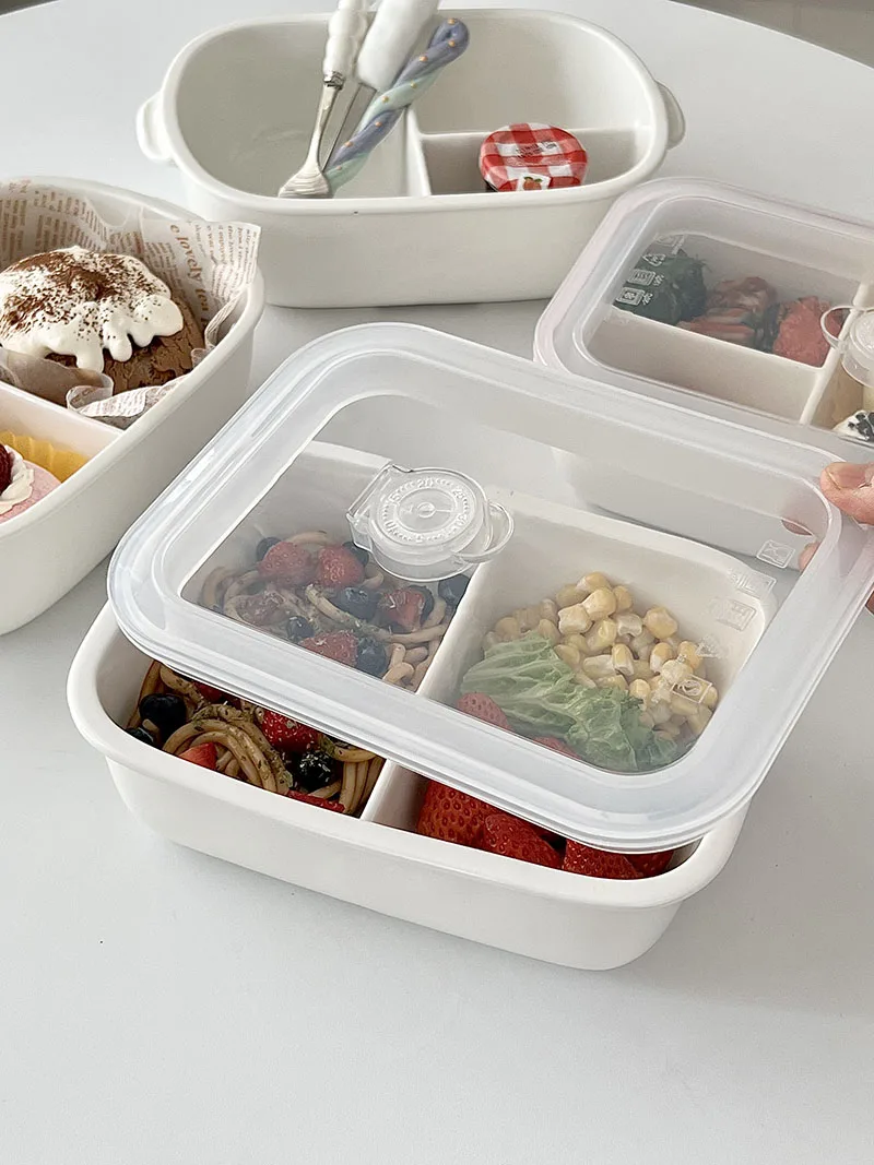 

Sugar Miss Cerc Прямоугольная тарелка Ланчбокс для завтрака Столовая посуда Ins Sle для одного человека Длинный прямоугольный ланчбокс ape