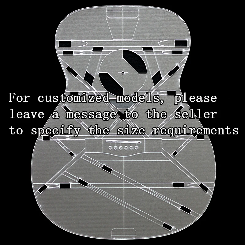 

Customized acrylic guitar templates for folk and classical electric guitar basses based on provided drawings