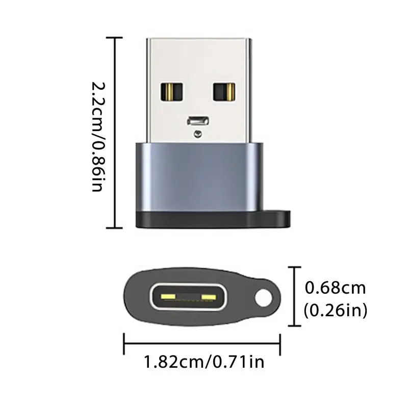 USB-C 어댑터 암-수 타입 C-USB 컨버터 알루미늄 합금 암-수 충전 컨버터 소형 고속 충전 오디오