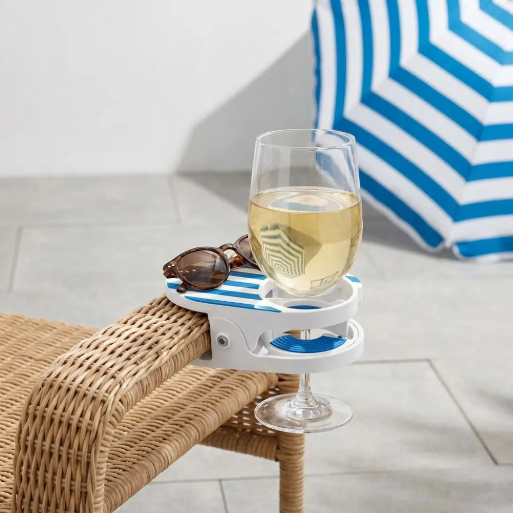 

Side Table Portable Drink Cup Holder Stable Multifunctional Clip Clamp Holder Clip-On Secure Portable Cup Holder Desk Use