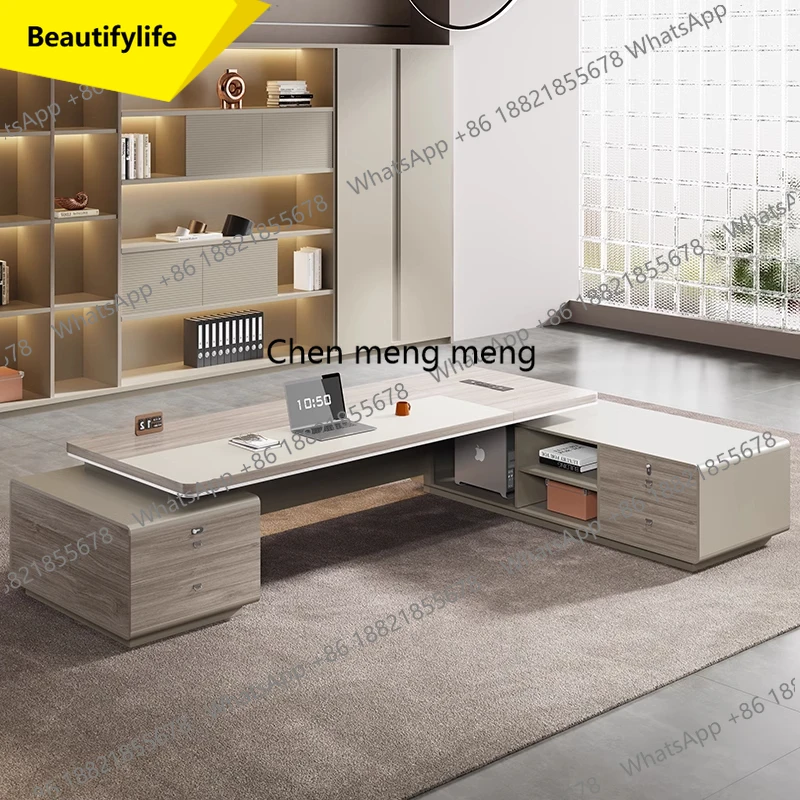 

Настольный офисный стол A17, угловой, современный, класса люкс, для компьютера, спальни, игр, с тумбой для документов, для кабинета руководителя, в индустриальном стиле