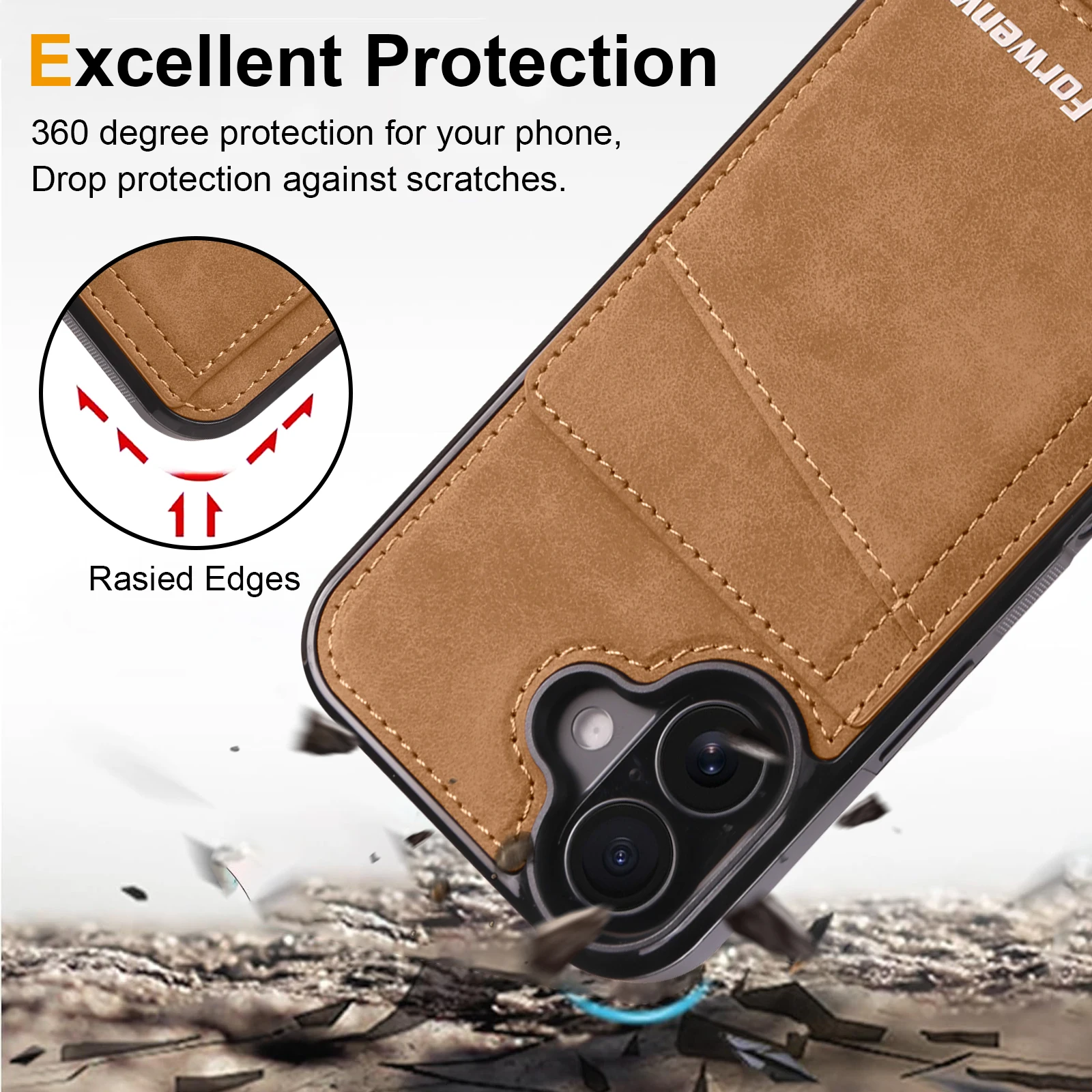 Business Flip Leather Wallet Card Case for iPhone 16 17 Air 16E 15 14 13 12 11 Pro Max Plus Mini Built-in Phone Cover Etui view 2